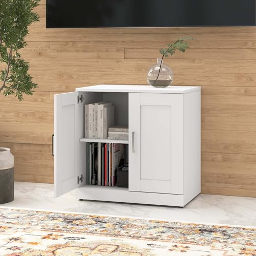 Bush Business Furniture Hampton Heights Storage Cabinet with Doors | 30W, White