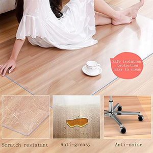 ZWYSL Hard Floor Chair Mats - Clear-2mm, 200x300cm - Smooth, Durable, Scuff Resistant - Underfloor Heating Compatible