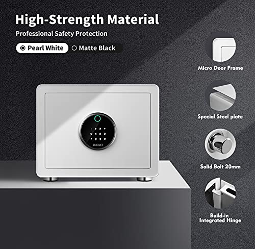 KAPUCI Modern Minimalism Design Biometric Fingerprint Touch Screen Safe, Auto-Open Safe Box with Digital Virtual Password,Safety Steel Household Home Safes,Suitable for Wardrobe,Bedroom,Home,Office,Hotel, Handgun, Jewelry(New Version)