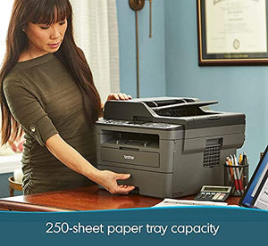 Brother MFC-L2710DW Compact Monochrome All-in-One Laser Printer - Print Copy Scan Fax - Wirless Connectivity - Mobile Printing - Auto 2-Sided Printing - Up to 32 Pages/Min - ADF + iCarp HDMI Cable