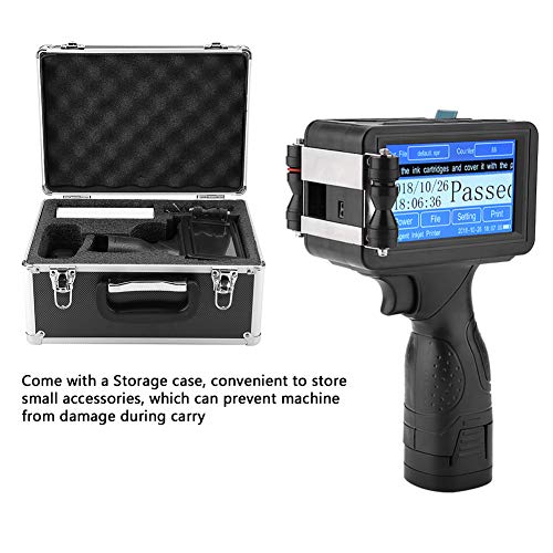 Handheld Inkjet Printer M6 US Plug 110-240V Inkjet Printer Ink Date Coder Coding Machine LED Screen Display for Trademark Logo Graphic Date Coder Machine, Ink Coder Machine