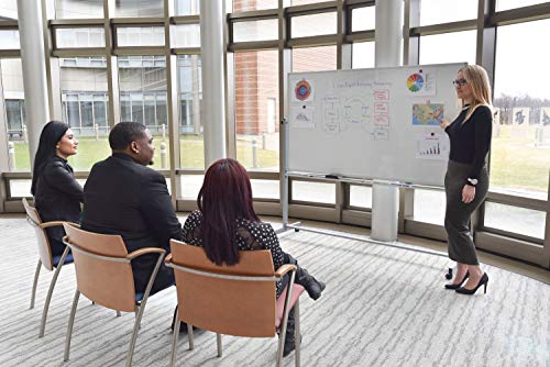 Offex Mobile Dry Erase Double Sided and Magnetic Whiteboard - 72"W x 40"H