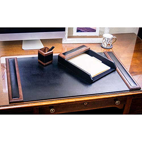 Dacasso Walnut and Leather Desk Set, 3-Piece