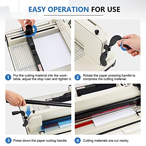 Frifreego Heavy Duty Paper Cutter, 12" Guillotine Paper Cutter, 1.57" Thickness Cutting Ability, Durable HHS Hard Blade, for Cutting Paper, Leather, Non-Woven Fabrics, Easy Cutting Even for Women