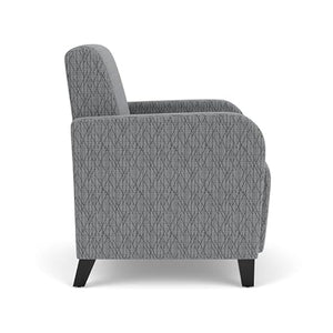 Lesro Siena Fabric Lounge Reception Guest Chair in Gray/Black