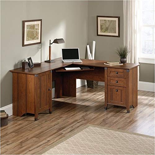 Pemberly Row L Shaped Computer Desk in Washington Cherry