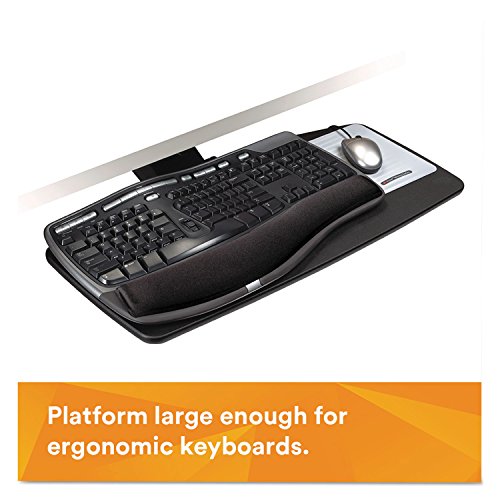 3M Akt90le Keyboard Tray,Height/Tilt Adjust,25-1/2-Inch X12-Inch,23-Inch Track,Bk