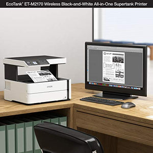 Epson EcoTank ET-M2170 Wireless Monochrome All-in-One Supertank Printer with Ethernet PLUS 2 Years of Unlimited Ink