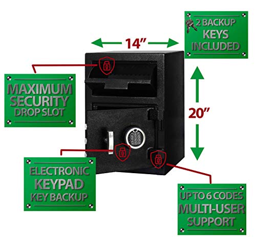 Templeton Standard Depository Safe - Electronic Keypad Combination & Key Backup, 1.12 CBF