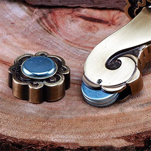 Classical Pattern Magnetic Door Stopper Copper Holder Catch Floor Fitting - Home Bedroom (Color: A)