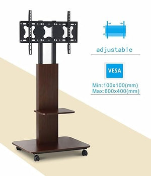 OLLiNs Floor TV Stand for 32-65 Inch Flat Screen TVs - Height Adjustable & Mobile Cart Stand