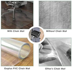 ZHOUHONG Hard-Floor Chair Mat Clear PVC Protector - Non Slip, Multiple Sizes - Office, Carpet, Tile, Marble, Hardwoods