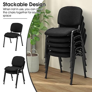 COSTWAY Stackable Waiting Room Chairs Set of 5 - Black