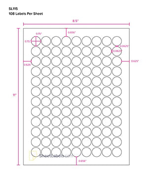 3/4" Round Labels, All Purpose White, Laser or Inkjet Printing, 540000 Labels