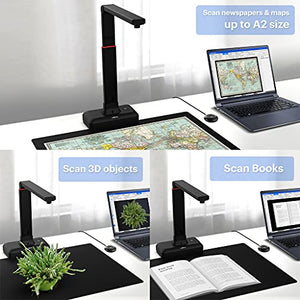 VIISAN S21 Large Format Book & Document Scanner, A2 Capture Size, 27MP USB Camera with Auto-Flatten & Fingerprint Removal Technologies, Multi-Language OCR - Windows & macOS Compatible