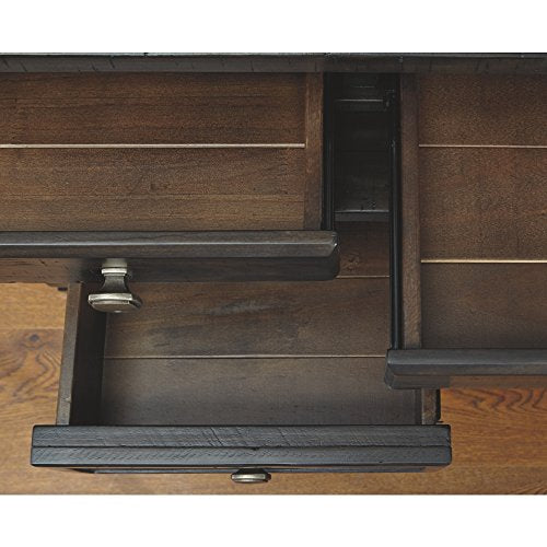 Ashley Furniture Signature Design - Townser Home Office Desk - Contemporary - 3 Drawers - Pewter-Tone Hardware - Grayish Brown Finish