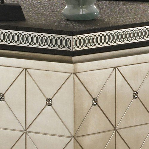 Hollywood Swank Cavier Desk with Metal Cabriole Legs By Aico Amini
