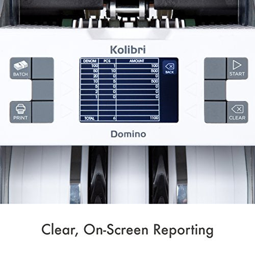 Kolibri Domino Bank Grade Mixed Denomination Money Counter Machine Cash Counter Bill Counter and Bill Reader with UV,MG,IR Counterfeit Detector