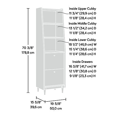 Sauder Narrow Bookcase/ Bookshelf, Grand Walnut Finish - Harvey Park