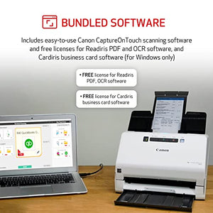 Canon imageFORMULA R40 Office Document Scanner - Receipt Edition, PC/Mac, QuickBooks Online Integration, Color Duplex Scanning