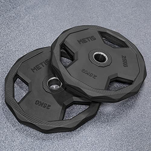 METIS EZ Curl Bar - Tricep Bar for Arm Weights Exercises | Weight Bars For Lifting | Bicep Curl Bar | Strength Training Equipment | EZ Weight Bar (+ 55lb Weight Plates [Pair])