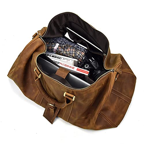 GYZCZX European and American Fashion Large Bags Large Capacity Men's Handbags Travel Bags Retro Luggage Satchels (Color : A, Size : 60 * 30 * 33cm)