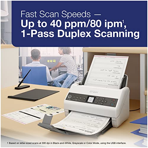 Epson DS-730N Network Color Document Scanner, 100-page ADF, Duplex Scanning