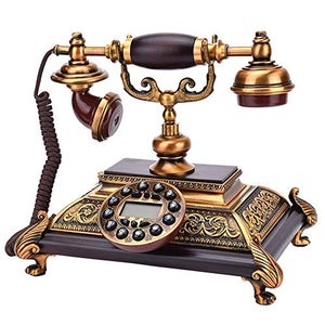 OPiCa Vintage Fixed Telephone, Classic Corded Retro Landline Phone with Metal Bell & Hands-Free Function