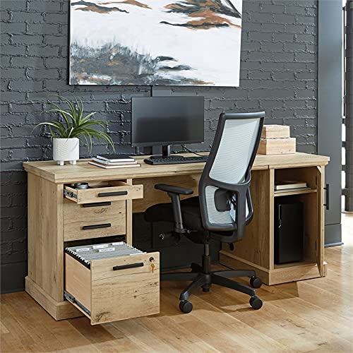 Sauder Worksense Mason Peak 72" Commercial Credenza Desk - Prime Oak Finish