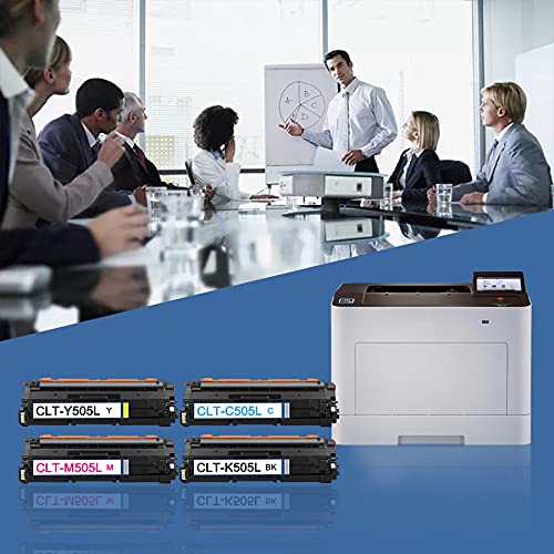 High Yield (4-Pack,1BK+1C+1M+1Y) CLT-K505L C505L M505L Y505L Toner CLT-505L Replacement for ProXpress C2620DW C2670FW C2680FX Color Multi Function Printer Toner Cartridge