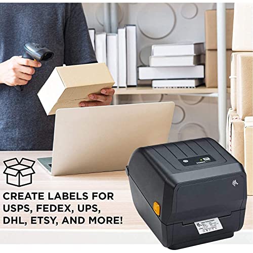 BASAWA Zebra GC420t (Upgraded to ZD220t) Thermal Transfer & Direct Desktop Printer - 4X6 Shipping Labels, Barcodes 203DPI