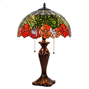 MaGiLL Tiffany Style Desk Lamp 25" High Stained Glass Lampshade for Bedrooms, Living Rooms - E26/E27 * 2