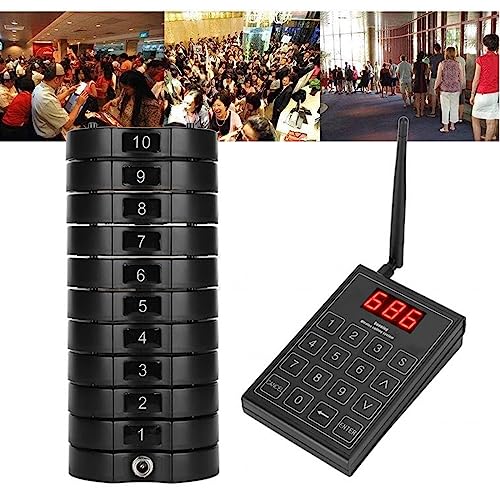 ROLTIN Restaurant Pager Wireless Calling System with 999 Channels Keypad and Coasters - 3 Calling Modes, Fast Food Cafe Solution