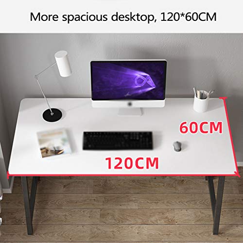 Zzmop Computer Desk,Modern Sturdy Office Desk,Study Writing Desk,PC Workstation,for Home Office,White+Black,120X60CM.