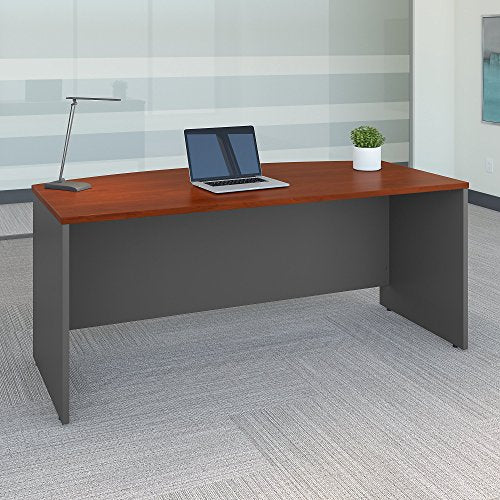 Bush Business Furniture Series C 72W x 36D Bow Front Desk in Hansen Cherry