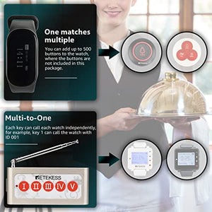 Retekess TD155 Wireless Calling System - 5 Watch Receiver, 1 5-Key Call Button