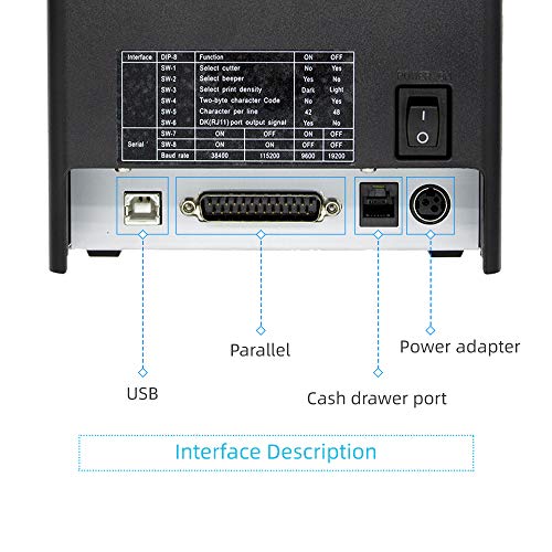 Gainscha-3'1/8 80mm Receipt Printer, Pos Printer with Auto Cutter ESC/POS Command Support Windows USB/LAN Desktop Thermal Receipt Printer (GP-U80300I)