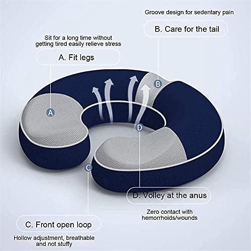 Feiyx Seat Cushion - Memory Foam Pillow for Tailbone & Back Pain Relief - Travel, Office, Wheelchair, Stadium & Car Seat
