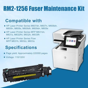 REEPLAR RM2-1256 Fuser Maintenance Kit for HP Laser Printer M607-M633 - Replacement Fusing Assembly L0H24A (110/120V 220,000 Yield)