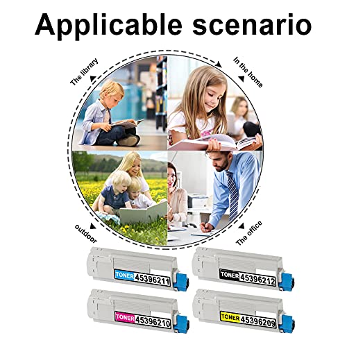 (1BK+1C+1M+1Y, 4PK) MC770 45396212 45396211 45396210 45396209 Toner Cartridge Replacement for OKI MC760 MC760DN MC770 MC770DN MC780 MC780F MC780FX Toner Kit Printer