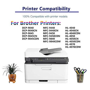 Remanufactured Toner Cartridge Replacement for Brother TN110 TN-110BK TN-110C TN-110Y TN-110M for Brother DCP-9040CN DCP-9045CDN MFC-9840CDW Printer (5-Pack, 2BK+C+Y+M)