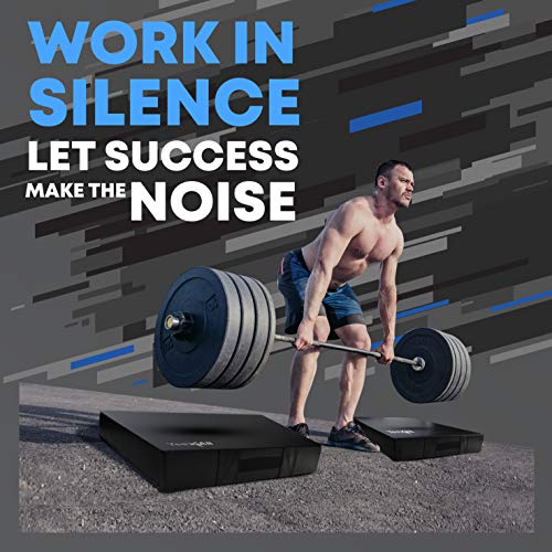 Yes4All Silencer Drop Pads/Weightlifting Drop Pads with PVC Cover & Easy Carry Handles – Sold in Pairs (Weight: 40lb Pair / 20lb Single), Blue