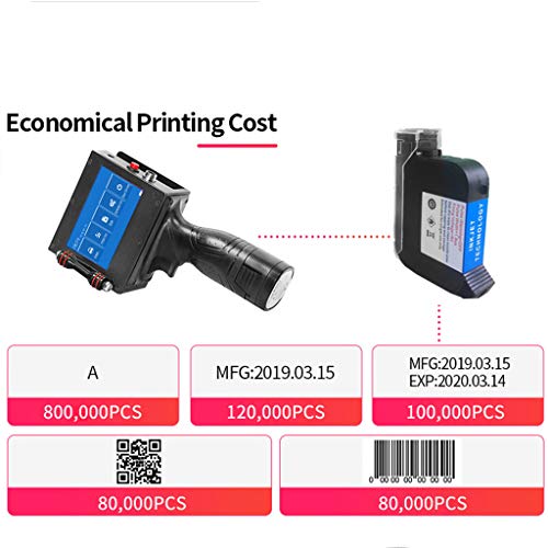 PEKOKO LB100 Portable Multifunction Hand Held Inkjet Printer with 4.3 Inch LED Screen Inkjet Coding Machine for Label,Logo,Date,Qr Code,Bar Code,Pictures on Any Surface