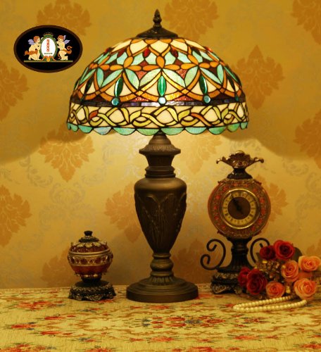 Tiffany Europaische retro style hand-painted stained glass table lamp