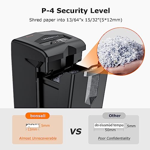 Bonsaii Heavy Duty Paper Shredder, 24 Sheet Crosscut for Commercial Use, Anti-Jam System, P-4 High Security - C144-D