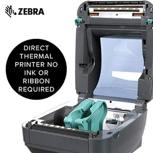 Zebra - GX420t Thermal Transfer Desktop Printer for Labels, Receipts, Barcodes, Tags, and Wrist Bands - Print Width of 4 in - USB, Serial, and Ethernet Port Connectivity