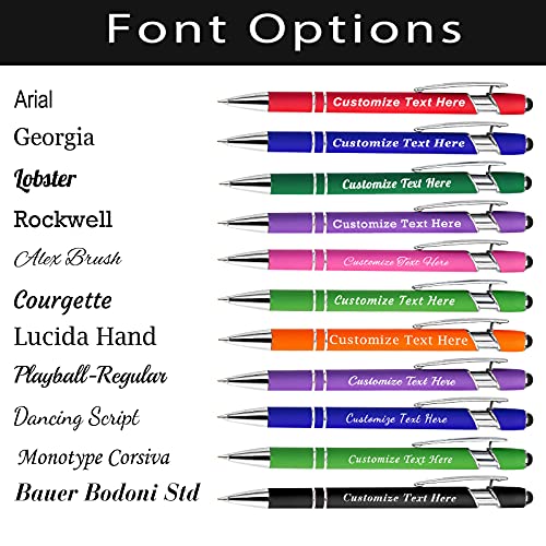 50-500 Pcs Personalized Pens Bulk with Stylus Tip Custom Engraving Ballpoint Pens with Name Message Logo, Customized Gift Pens for Wedding, Graduation, Birthday, Christmas - Medium Point,Black Ink