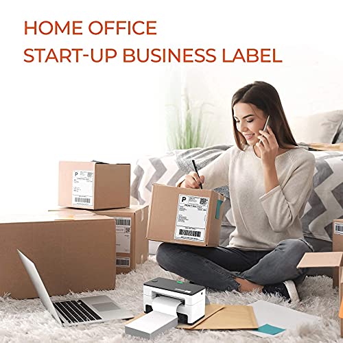 MUNBYN Label Printer with Pack of 500 Label Paper, Paper Holder, Thermal Printer for Barcodes-Labels Labeling, Compatible with UPS, FedEx, Amazon, Ebay, Etsy, Shopify,etc