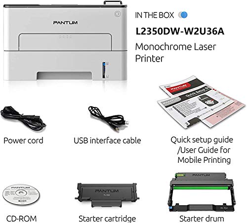 Pantum Compact Monochrome Laser Printer with WiFi Wireless NFC Duplex Two-Sided Black and White Printing for Home Office School Student (35PPM, L2350DW-W2U36A)