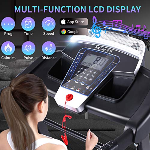 FUNMILY 3.25HP Folding Treadmill, Electric Automatic Incline Treadmill, Motorized Walking Running Jogging Machine for Gym Home & Office Workout - 2021 Updated Version